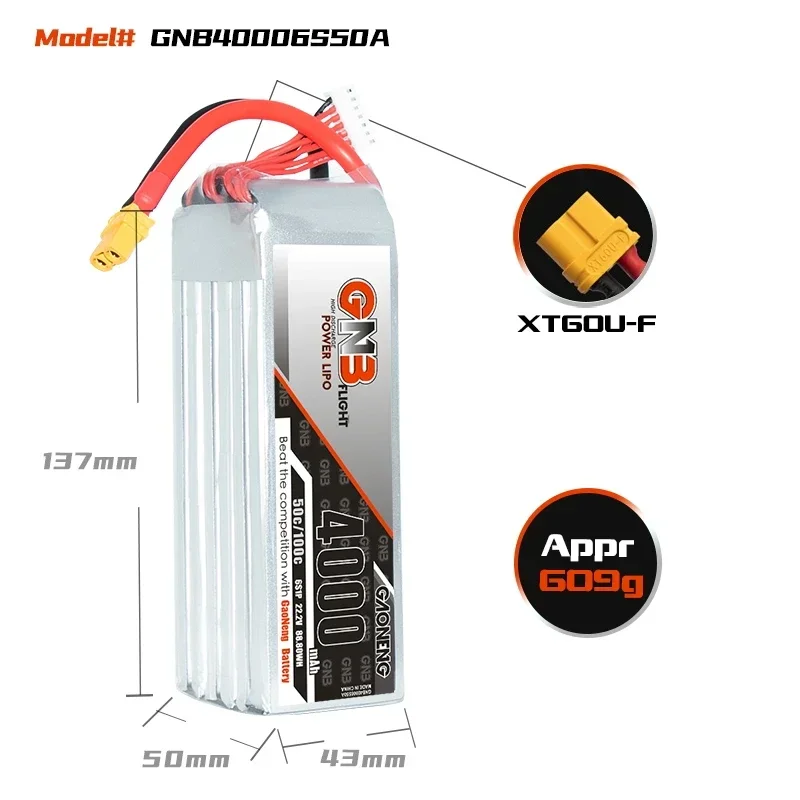 GAONENG GNB 4000mAh 6S 50C 100 - Drone Battery 4S 评论和价格