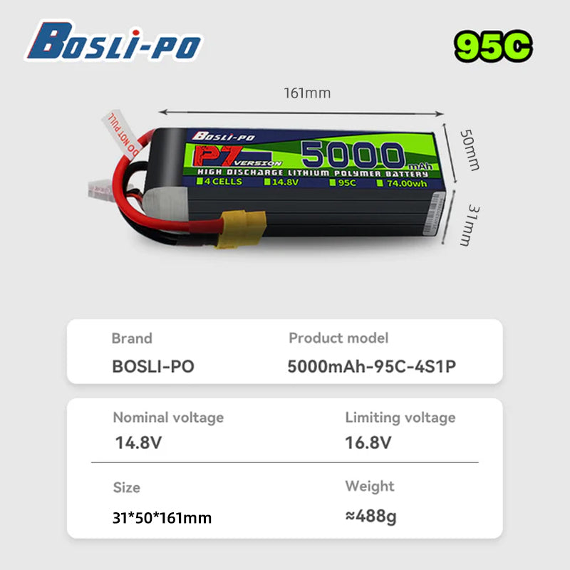Boslipo P7 Version 5000mAh 95C - Drone Battery 6S 评论和价格