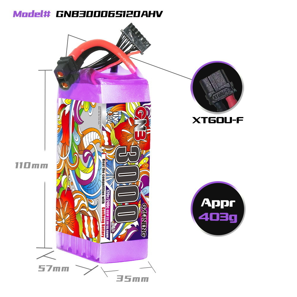 GNB Lipo Battery 6S 22.8V 3000 - Drone Battery 6S 评论和价格